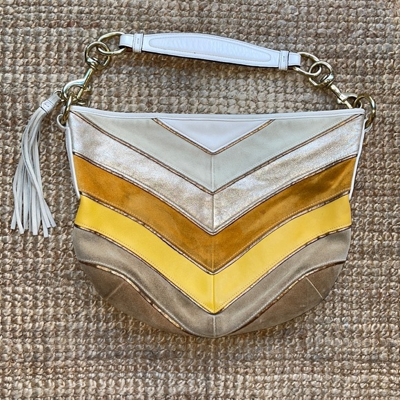 Coach Handbags - Coach Limited Edition Chevron Leather Suede Bag